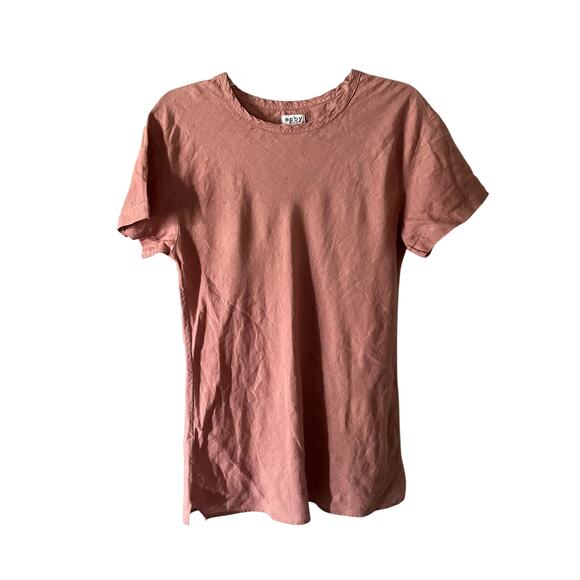 Esby 100% Linen Crew Neck Short Sleeve Shirt Size Small - Picture 2 of 6